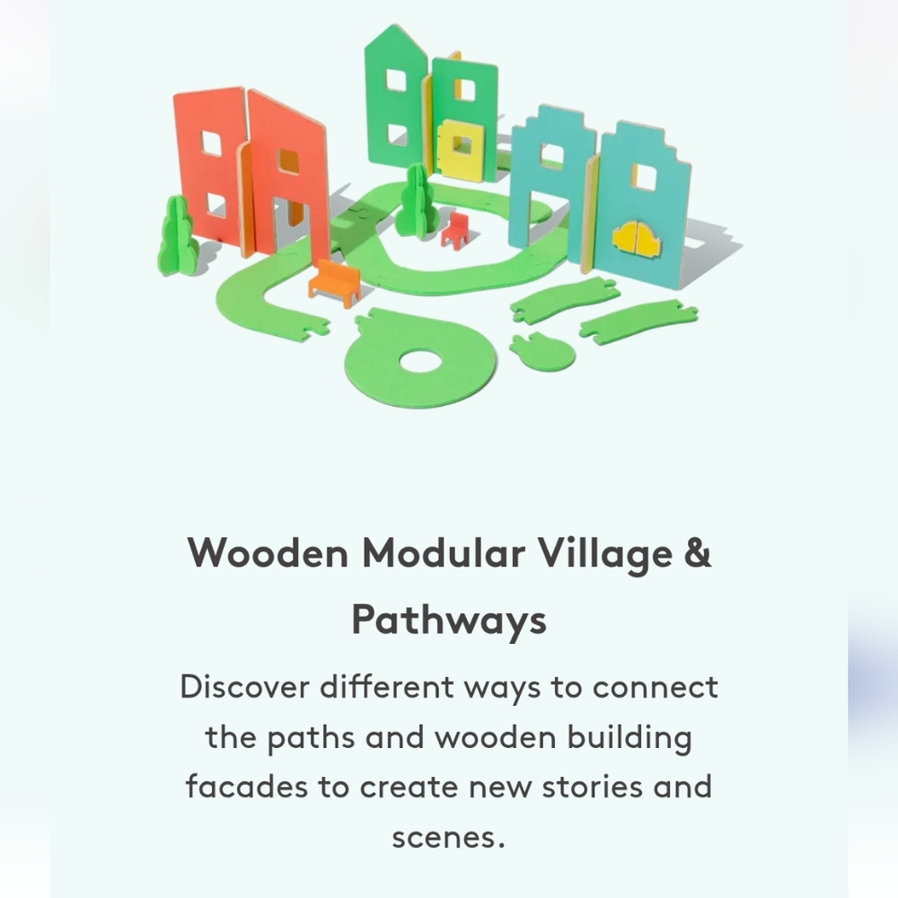 Lovevery Wooden Modular Play Village And Pathways + Friends And Swing Set
